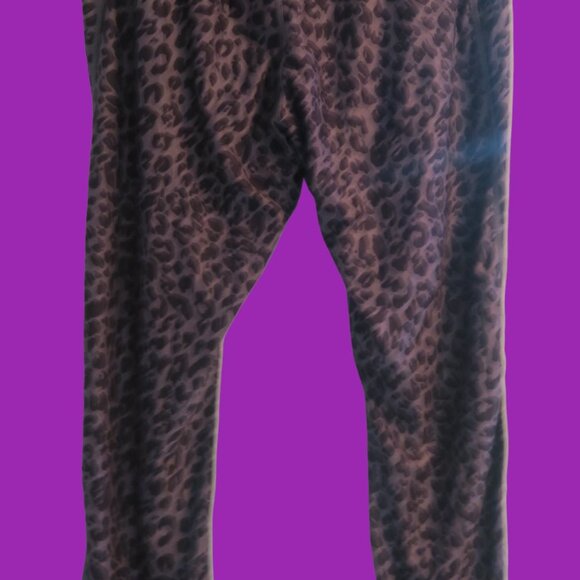 Juicy Couture sport animal print cheetah mesh leggings in gray and black size L - Picture 2 of 8